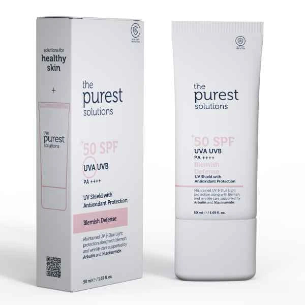 The Purest Solutions Blemish Defense Spf50+ 50ml - Uv Sheild With Antioxidant Protection